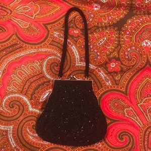 Vintage Black beaded bag.